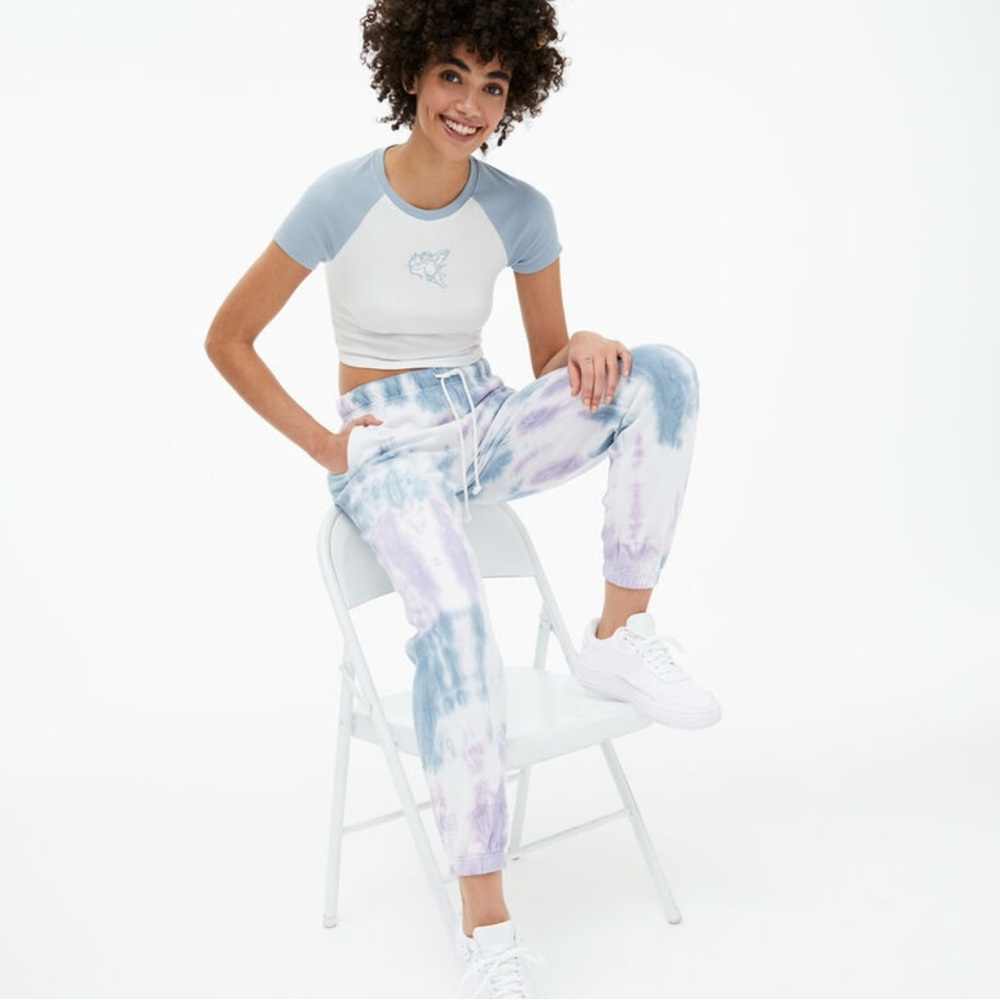 Aeropostale Tie-Dye Slouchy High-Rise Cinched Sweatpants